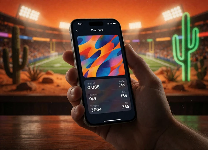 Smartphone mit Live-Fu&szlig;ballquoten als Vorschau auf Lizaro Sportwetten und Live Wetten