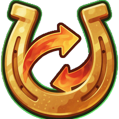 Goldenes Hufeisen mit Reload-Pfeilen als Icon f&uuml;r den Weekly Reload Bonus
