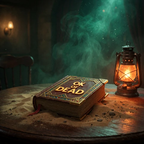 Book of Dead Slot Thumbnail mit goldenem Buch im Wild-West-Lizaro Casino