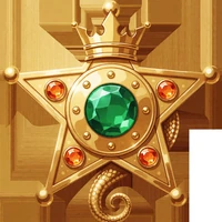 Verzierter goldener Sheriff-Stern mit Edelsteinen f&uuml;r VIP Level 5 im Lizaro Casino