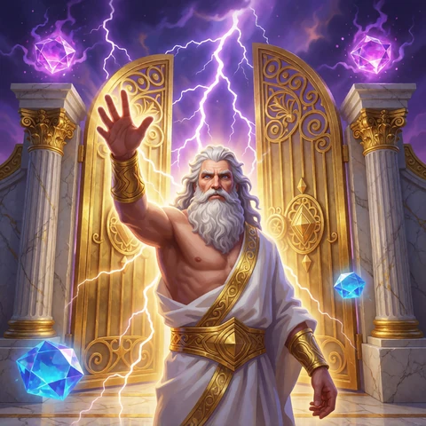 Gates of Olympus Slot-Artwork mit Blitzen und Olymp-Tor - RTP 96,50% im Lizaro Casino